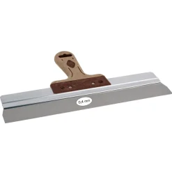 Super Prof Pure Spackmes Aluminium RVS Met lederen-Greep 380mm