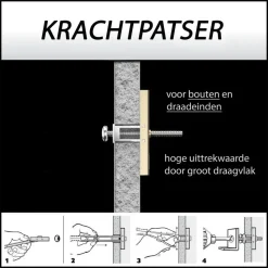 Toggler Hollewandanker Met Bout Plaatdikte 10-64mm M10 4st