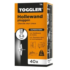 Toggler Hollewandplug TA Polypropyleen Wanddikte 3-6mm 40st