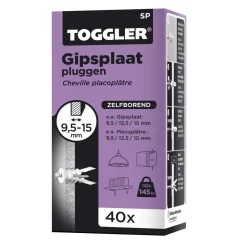 Toggler SP Gipsplaatplug Plaatdikte 9,5-15mm 40st