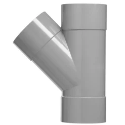 T-Stuk PVC 3x lijmmof wanddikte 3,2 Ø 125x125 mm 45° KOMO-keur