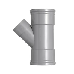 T-Stuk PVC 3x manchetmof Ø 125x110 mm 45° KOMO-keur