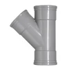 T-Stuk PVC 3x manchetmof Ø 125x125 mm 45° KOMO-keur