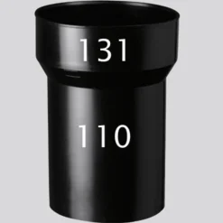 Ubbink Multivent Verloopstuk Kunststof Zwart Ø110-131mm