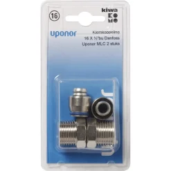 Uponor Danfoss MLC Klemkoppeling CV Messing Buitendraad 16mmx1/2" 2st