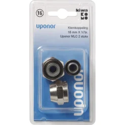 Uponor Klemkoppeling messing 16 mm x 1/2'' Binnen 2 stuk