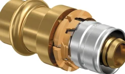 Uponor S-Press Overgangskoppeling edelstaal koper met perscontour V 20-22CU-S ST
