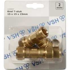 VSH Knel T-stuk 15x15x15 mm 2 stuk