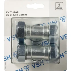 VSH T-Stuk CV Chroom 22x22x22mm 2st
