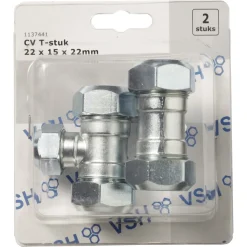 VSH T-Stuk CV Chroom 22x15x22mm 2st