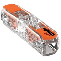 Wago doorvoerconnector 2x4mm2 met hendel transparant 60st