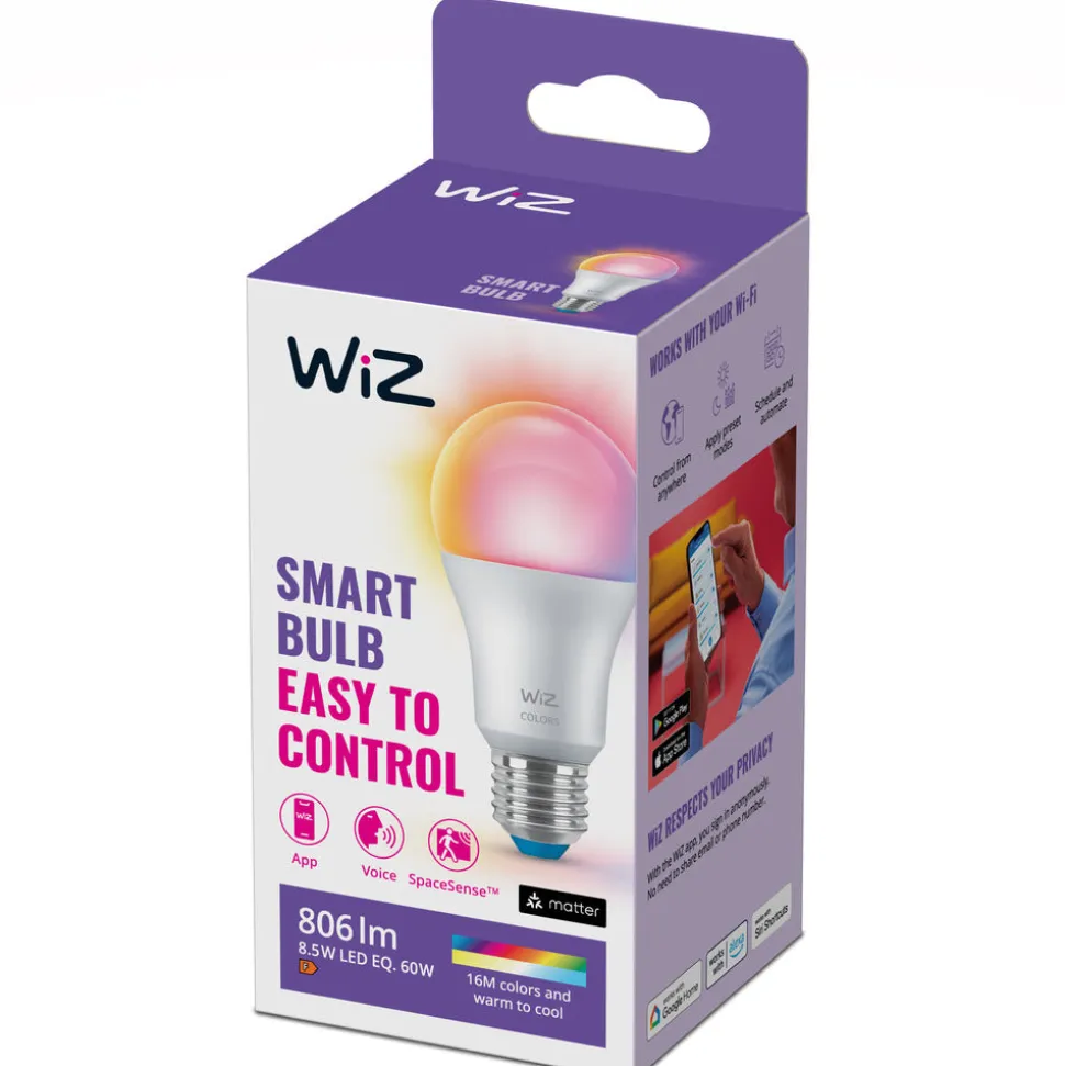 WiZ Slimme LED-Lamp E27 60W A60 Gekleurd en Wit Licht Mat