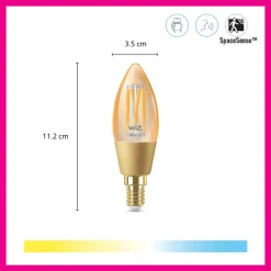 WiZ Slimme LED-Lamp E27 25W Filament C35 Warm tot Koelwit Licht Goud