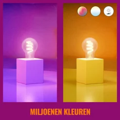WiZ Slimme LED-Lamp E27 40W Filament A60 Gekleurd en Wit Licht Transparant