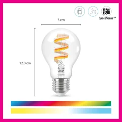 WiZ Slimme LED-Lamp E27 40W Filament A60 Gekleurd en Wit Licht Transparant