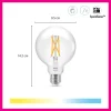 WiZ Slimme LED-Lamp E27 60W Globe Filament Warm Tot Koelwit Licht Transparant