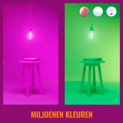 WiZ Slimme LED-Lamp E27 40W Globe Filament G95 Gekleurd en Wit Licht Transparant