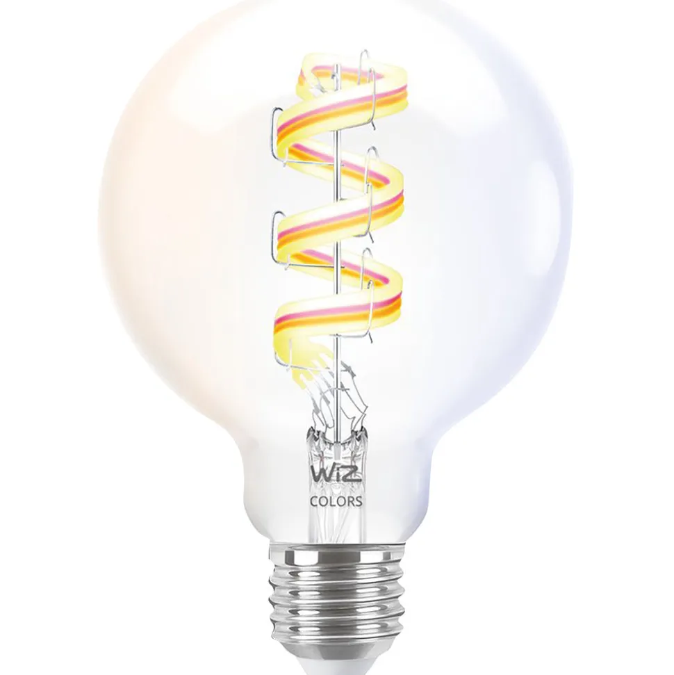 WiZ Slimme LED-Lamp E27 40W Globe Filament G95 Gekleurd en Wit Licht Transparant
