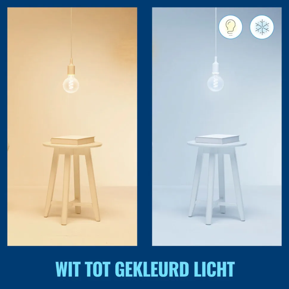 WiZ Slimme LED-Lamp E27 40W Globe Filament G95 Gekleurd en Wit Licht Transparant