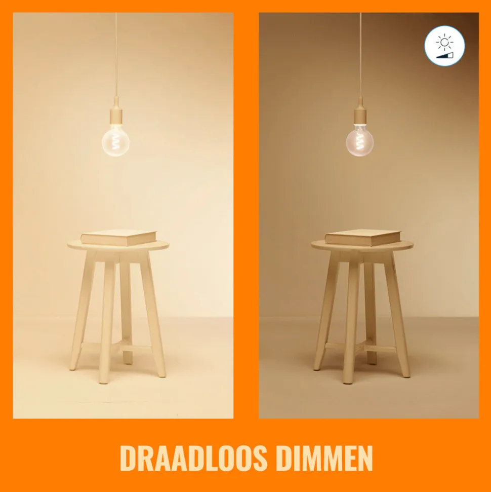 WiZ Slimme LED-Lamp E27 40W Globe Filament G95 Gekleurd en Wit Licht Transparant