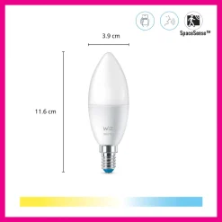 WiZ Slimme LED-Lamp E14 40W Kaarslamp Wit Licht Mat