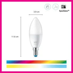 WiZ Slimme LED-Lamp E14 40W Kaarslamp Gekleurd Licht Mat