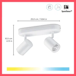 WiZ Slimme LED-Opbouwspot Draaibaar 5W Warm tot Koelwit Licht Imageo Wit 2st