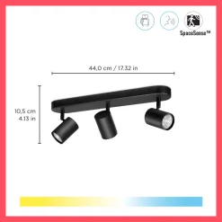 WiZ Slimme LED-Opbouwspot Draaibaar 5W Warm tot Koelwit Licht Imageo Zwart 3st