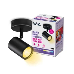 WiZ Slimme LED-Opbouwspot Draaibaar 5W Warm tot Koelwit Licht Imageo Zwart