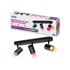 WiZ Slimme LED-Opbouwspot Draaibaar 5W Gekleurd en Wit Licht Imageo Zwart 3st
