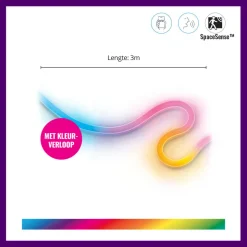 WiZ Slimme LED-Strip Neon Gekleurd en Wit Licht Inclusief Adapter 12V 3m