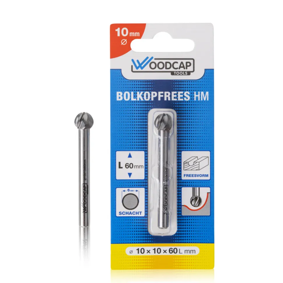 Woodcap Tools HM Bolkopfrees ø10mmx10x60mm