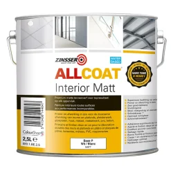 Zinsser Allcoat Interior Mat Wit/base P 2,5L